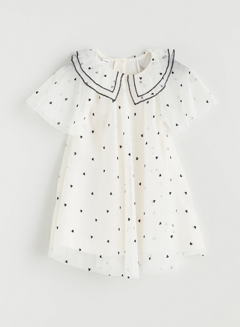 LC WAIKIKI Peter Pan Collar Tulle Girls Dress - Image 1